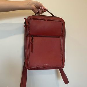 Calpack red laptop bag - discontinued color. No scratching, working zippers.